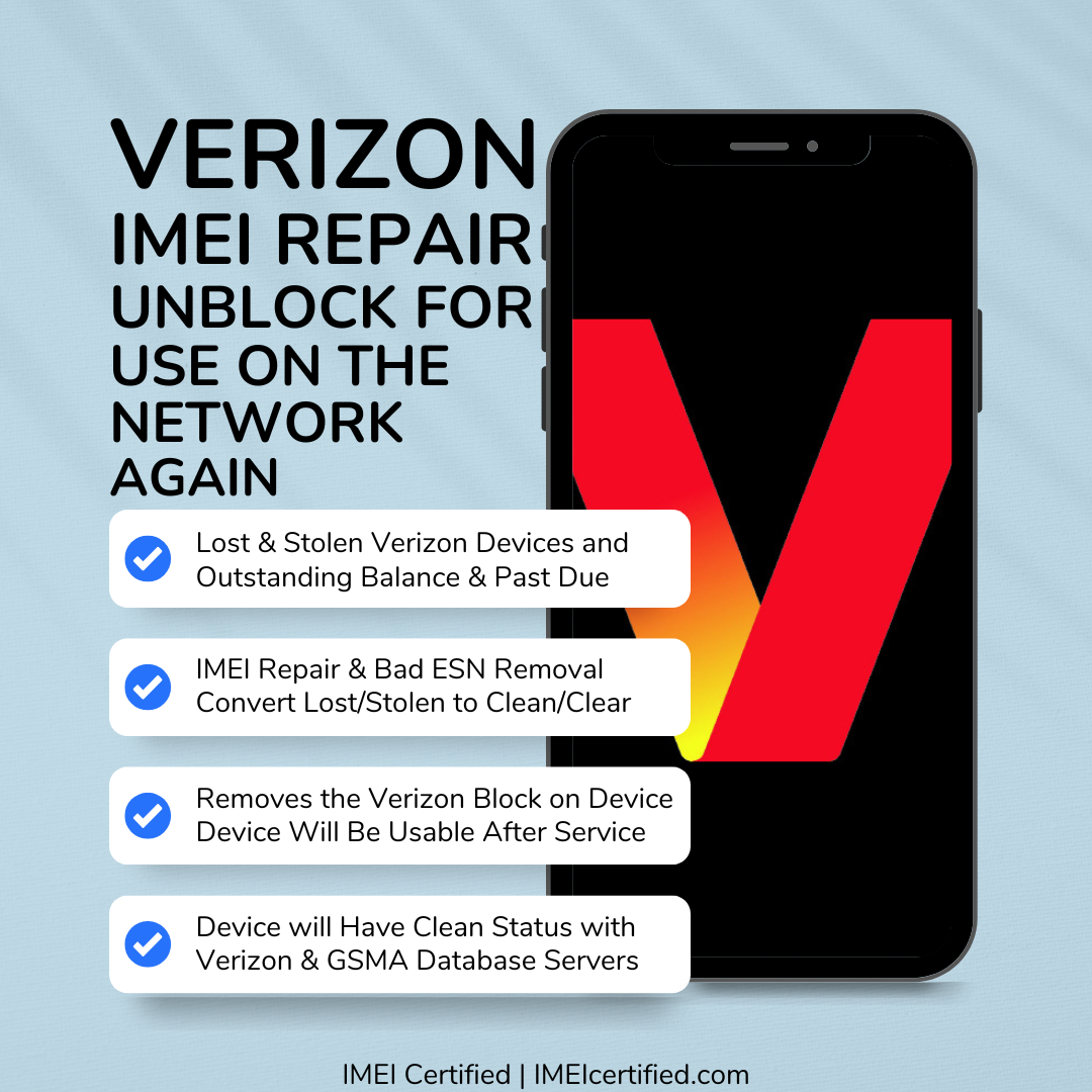 Verizon IMEI Repair for Lost/Stolen Status